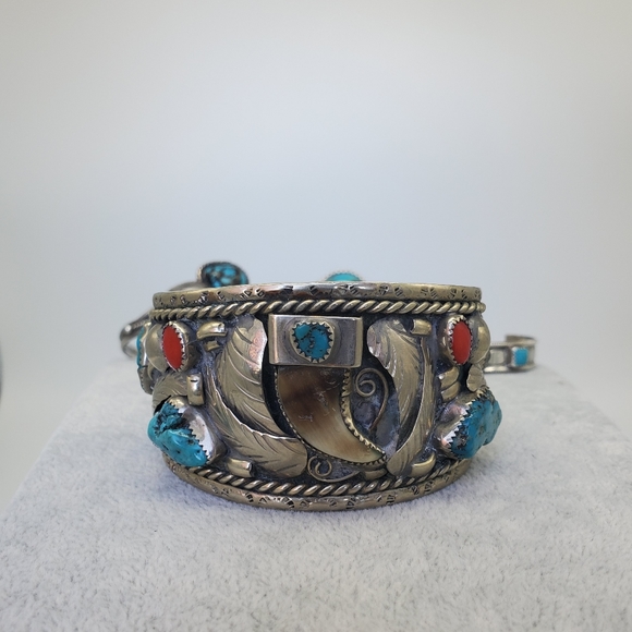 Rare Antique all natural Roysten/Cerrillios Turquoise Sterling Necklace. - Picture 12 of 15